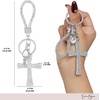 image:imageJessica Simpson Turquoise or Pave Crystal Bag Charm Keychain for WomenSilver Cross