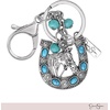 image:imageJessica Simpson Turquoise or Pave Crystal Bag Charm Keychain for WomenTurquoise Horse Shoe