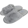 image:imageJessica Simpson Womens Plush Faux Fur Fuzzy Slide on Open Toe Slipper with Memory FoamGrey