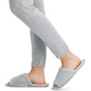image:imageJessica Simpson Womens Plush Faux Fur Fuzzy Slide on Open Toe Slipper with Memory FoamGrey