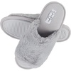 image:imageJessica Simpson Womens Plush Faux Fur Fuzzy Slide on Open Toe Slipper with Memory FoamGrey
