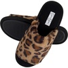 image:imageJessica Simpson Womens Plush Faux Fur Fuzzy Slide on Open Toe Slipper with Memory FoamLeopard