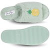 image:imageJessica Simpson Womens Plush Faux Fur Fuzzy Slide on Open Toe Slipper with Memory FoamMint