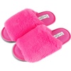 image:imageJessica Simpson Womens Plush Faux Fur Fuzzy Slide on Open Toe Slipper with Memory FoamNeon Pink