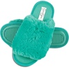 image:imageJessica Simpson Womens Plush Faux Fur Fuzzy Slide on Open Toe Slipper with Memory FoamSea Green