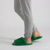 image:imageJessica Simpson Womens Plush Faux Fur Fuzzy Slide on Open Toe Slipper with Memory FoamSea Green