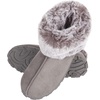 image:imageJessica Simpson Womens and Girls Microsuede Super Soft Bootie Slippers with Indoor Outdoor Sole Mommy amp Me Set OptionsGrey