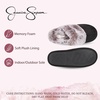 image:imageJessica Simpson womens Comfy Faux Fur House Slipper Scuff Memory Foam Slip on Antiskid SoleSlipperBlack