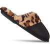image:imageJessica Simpson womens Comfy Faux Fur House Slipper Scuff Memory Foam Slip on Antiskid SoleSlipperBlackLeopard