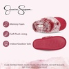 image:imageJessica Simpson womens Comfy Faux Fur House Slipper Scuff Memory Foam Slip on Antiskid SoleSlipperBurgundy