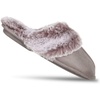 image:imageJessica Simpson womens Comfy Faux Fur House Slipper Scuff Memory Foam Slip on Antiskid SoleSlipperGrey