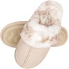 image:imageJessica Simpson womens Comfy Faux Fur House Slipper Scuff Memory Foam Slip on Antiskid SoleSlipperIvory