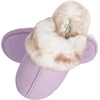image:imageJessica Simpson womens Comfy Faux Fur House Slipper Scuff Memory Foam Slip on Antiskid SoleSlipperLilac