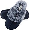 image:imageJessica Simpson womens Comfy Faux Fur House Slipper Scuff Memory Foam Slip on Antiskid SoleSlipperNavy