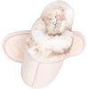 image:imageJessica Simpson womens Comfy Faux Fur House Slipper Scuff Memory Foam Slip on Antiskid SoleSlipperPink