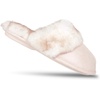 image:imageJessica Simpson womens Comfy Faux Fur House Slipper Scuff Memory Foam Slip on Antiskid SoleSlipperPink