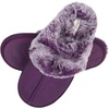 image:imageJessica Simpson womens Comfy Faux Fur House Slipper Scuff Memory Foam Slip on Antiskid SoleSlipperPurple