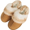 image:imageJessica Simpson womens Comfy Faux Fur House Slipper Scuff Memory Foam Slip on Antiskid SoleSlipperTan