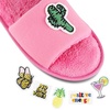 image:imageJessica Simpson womens Slideon Open Toe Slippers With Removable PatchesNeon Pink