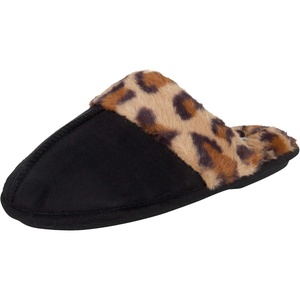 image:imageJessica Simpson womens Comfy Faux Fur House Slipper Scuff Memory Foam Slip on Antiskid SoleSlipperBlackLeopard