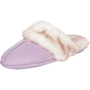 image:imageJessica Simpson womens Comfy Faux Fur House Slipper Scuff Memory Foam Slip on Antiskid SoleSlipperLilac