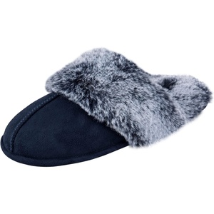 image:imageJessica Simpson womens Comfy Faux Fur House Slipper Scuff Memory Foam Slip on Antiskid SoleSlipperNavy