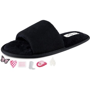 image:imageJessica Simpson womens Slideon Open Toe Slippers With Removable PatchesBlack