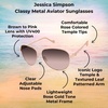 image:imageJessica Simpson Womens Classic Elegant and Metal Aviator Pilot Sunglasses UV400 ProtectionRose Gold  Rose