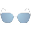 image:imageJessica Simpson Womens Flush Lens Metal Chic Refined Metal Elegant Cat Eye Sunglasses with UV400 ProtectionWhite Silver