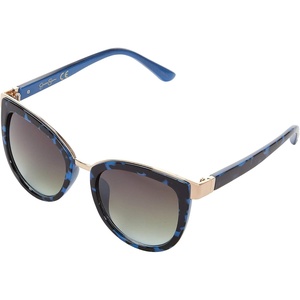 image:imageJessica Simpson Womens Flush Lens Metal Chic Refined Metal Elegant Cat Eye Sunglasses with UV400 ProtectionBlue Tortoise FrameBrownBlueTinted Lens