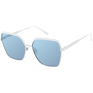 image:imageJessica Simpson Womens Flush Lens Metal Chic Refined Metal Elegant Cat Eye Sunglasses with UV400 ProtectionWhite Silver