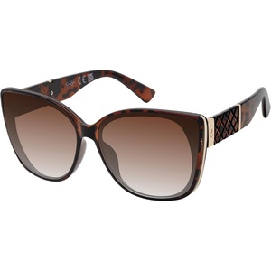 image:imageJessica Simpson Womens Jessica Simpson Flush Lens Cat Eye With Quilted Temple DetailTortoise