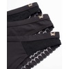 image:imageJessica Simpson Womens Tanga Underwear  3 Pack6 Pack Soft Microfiber Lace Back Panties  Breathable Underwear for WomenBlack 3pk