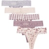 image:imageJessica Simpson Womens Thong Underwear  5 Pack Microfiber Stretch Lace Panties Soft amp Sexy Lingerie for Women5pack Stretch Lace GraySmokeShadow StripeGrape ShakePainterly Butterfly