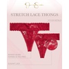 image:imageJessica Simpson Womens Thong Underwear  5 Pack Microfiber Stretch Lace Panties Soft amp Sexy Lingerie for WomenBlackBlackGardeniaGardeniaJester Red