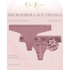 image:imageJessica Simpson Womens Underwear Breathable Thongs No Show Ladies Panties Soft Microfiber Stretch Lace Tanga 3 PackBlackGrape ShakeRose Smoke