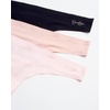 image:imageJessica Simpson Womens Underwear Breathable Thongs No Show Ladies Panties Soft Microfiber Stretch Lace Tanga 3 PackRosePinkBlack