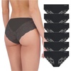 image:imageJessica Simpson Seamless Underwear For Women Lace Hipster Panties Cute Breathable and Comfortable Multipack Ropa InteriorBlack 6 Pack