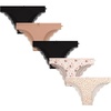 image:imageJessica Simpson Womens Bikini Underwear  5 Pack Sexy Lace Trim Seamless Panties Briefs for WomenBlackBlackTextured Animal Pearl BlushDolceMellow Garden Pearl