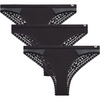 image:imageJessica Simpson Womens Tanga Underwear  3 Pack6 Pack Soft Microfiber Lace Back Panties  Breathable Underwear for WomenBlack 3pk