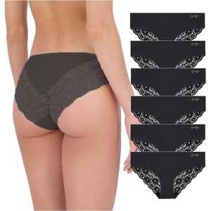 image:imageJessica Simpson Seamless Underwear For Women Lace Hipster Panties Cute Breathable and Comfortable Multipack Ropa InteriorBlack 6 Pack