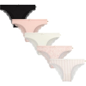 image:imageJessica Simpson Womens Bikini Underwear  5 Pack Sexy Lace Trim Seamless Panties Briefs for WomenFloral PrintGardeniaStripeRoseBlack