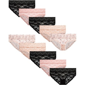 image:imageJessica Simpson Womens Hipster Underwear  10 Pack Sexy Lace Trim No Show Seamless Briefs  Panties for Women SXLRoseBlack