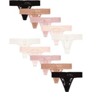 image:imageJessica Simpson Womens Thong Underwear  10 Pack Microfiber Stretch Lace Panties Soft amp Sexy LingerieBlushGardeniaDolcePale MauveBlack