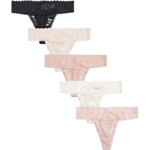 image:imageJessica Simpson Womens Thong Underwear  5 Pack Microfiber Stretch Lace Panties Soft amp Sexy Lingerie for Women5pack Stretch Lace Floral PrintGardeniaStripeRoseBlack