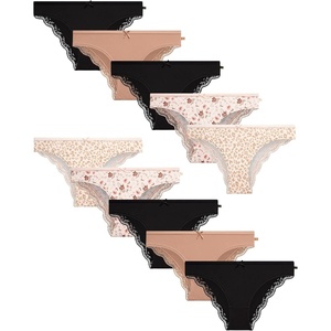 image:imageJessica Simpson Womens Underwear  10 Pack Seamless Bikini Briefs SXLBlackBlack PrintDolceGardenia