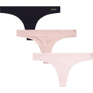 image:imageJessica Simpson Womens Underwear Breathable Thongs No Show Ladies Panties Soft Microfiber Stretch Lace Tanga 3 PackRosePinkBlack