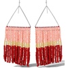 image:imageJessica Simpson Beaded Earrings for Women Dangling Multicolor Seed BeadRed