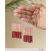 image:imageJessica Simpson Beaded Earrings for Women Dangling Multicolor Seed BeadRed