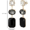 image:imageJessica Simpson Black Crystal Drop Earrings for Women  GoldTone Geometric